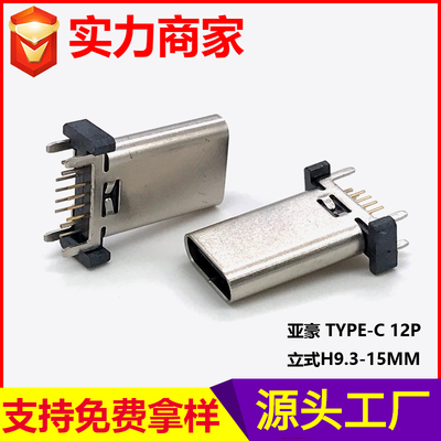 TYPE-C母座 12P立式